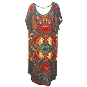 Sakurafiua Kraftan Lounge Dress Butterfly Flower Tribal Celtic Woman Plus 1X